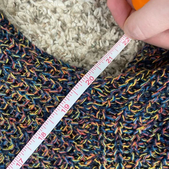 Y2K Faded Glory Multicolored Cable Knit Crewneck Sweater Size L - Picture 8 of 9